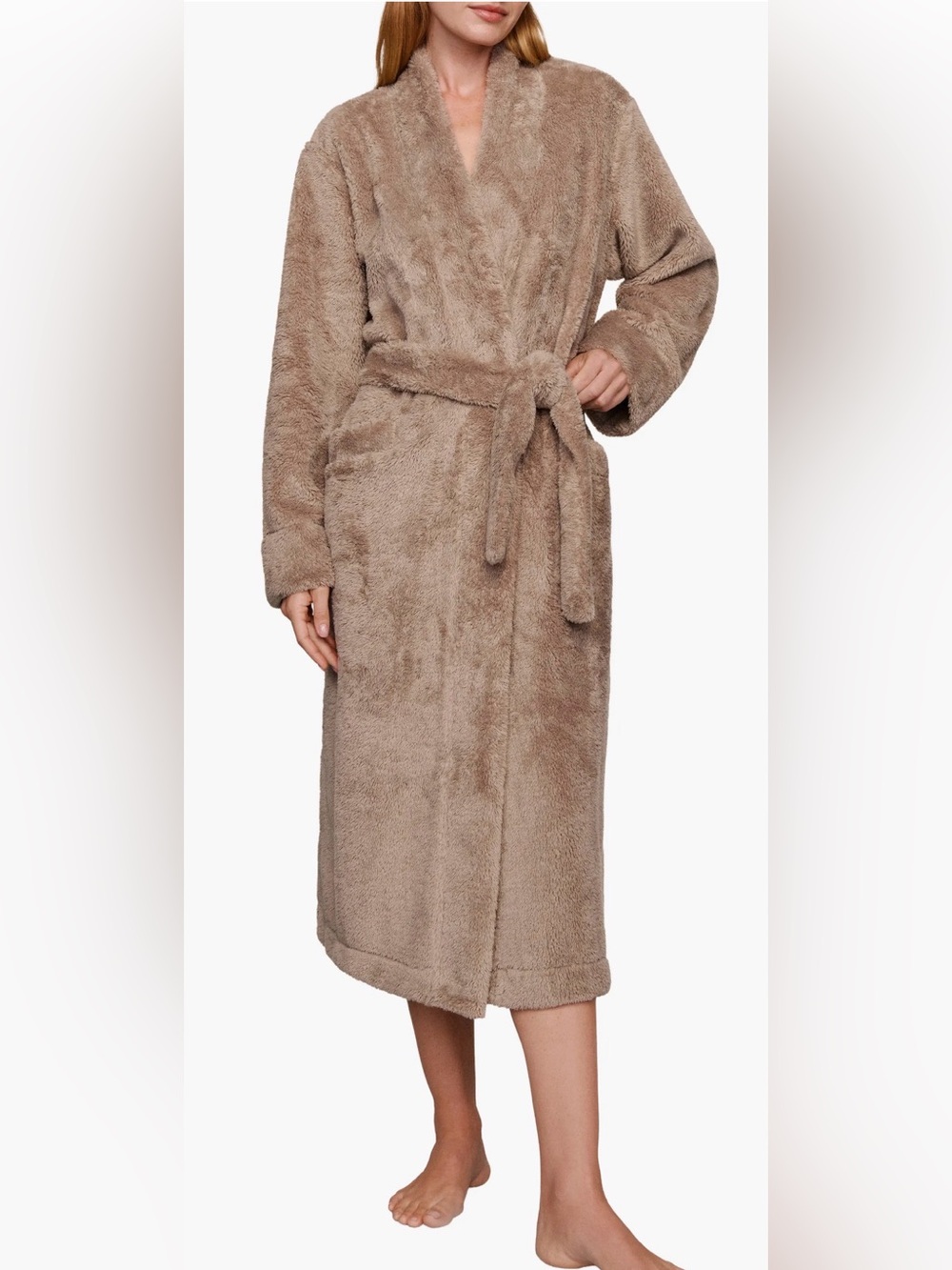 Eberjay Plush Long Robe Toffee Light Brown Size Small